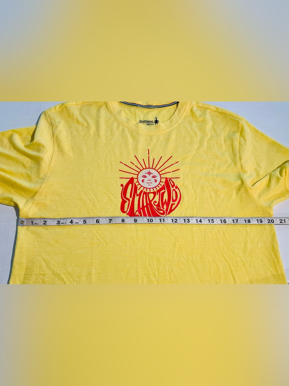 Smartwool Sun Graphic Short-Sleeve T-Shirt Men's Size Medium Yellow Outdoors - Picture 3 of 10